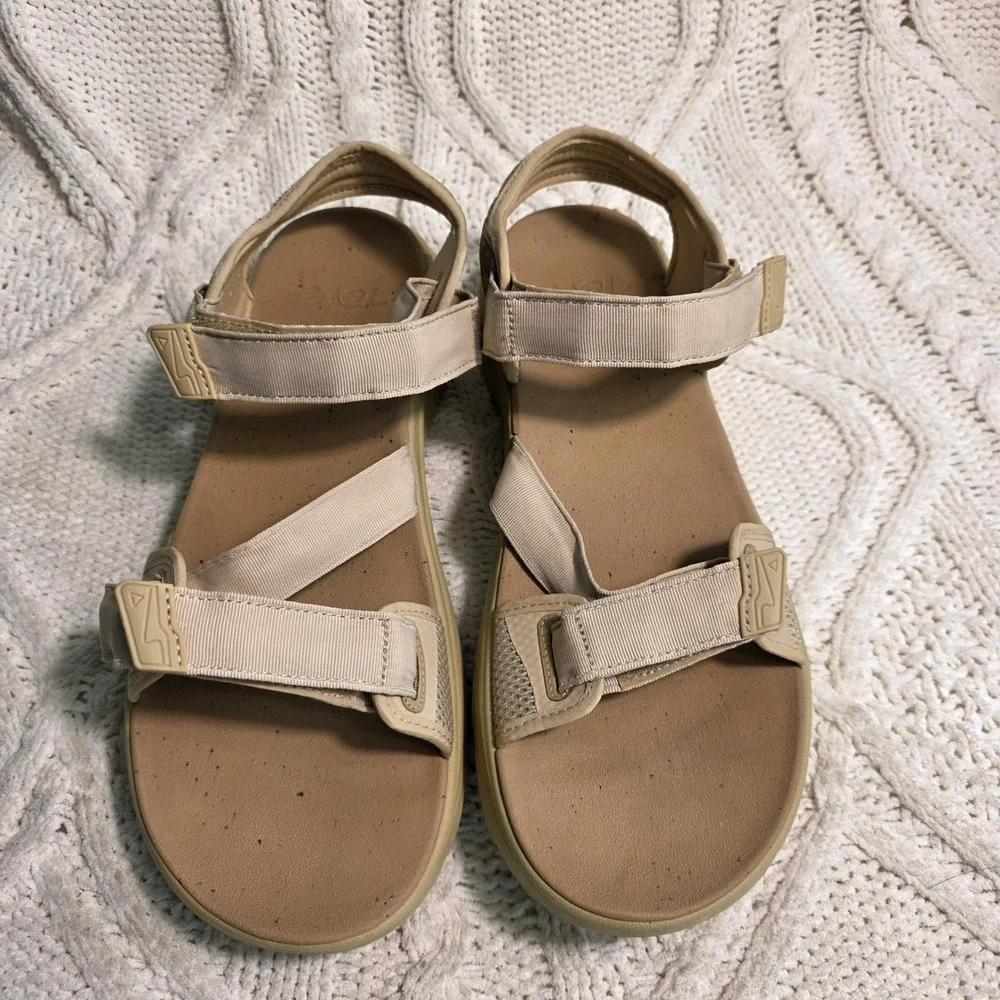 Teva Zymic Sandals‎ Sesame Tan Strappy Sport Outdoor Hiking Mens 14 Excellent